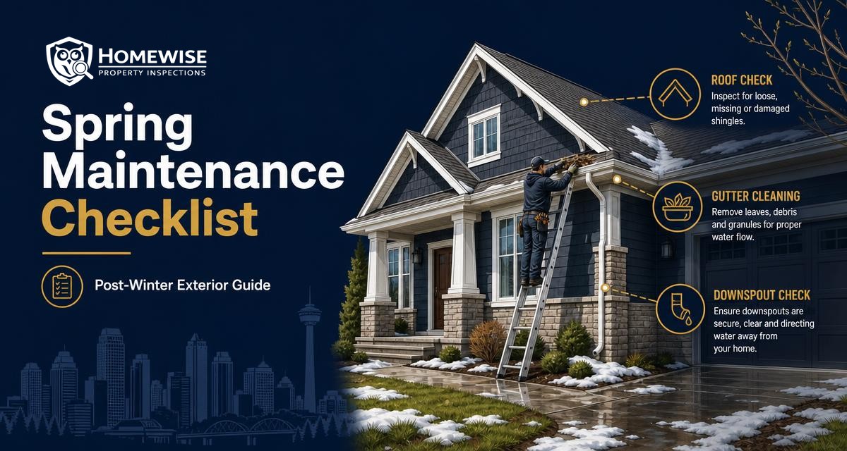 Calgary Spring Exterior Home Maintenance Checklist (Post-Winter) — article by HomeWise Property Inspections, Calgary home inspectors